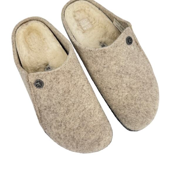 Birkenstock Zermatt Shearling Wool Felt Slip on Mule Eggnog Color Women's 40 - Picture 7 of 10